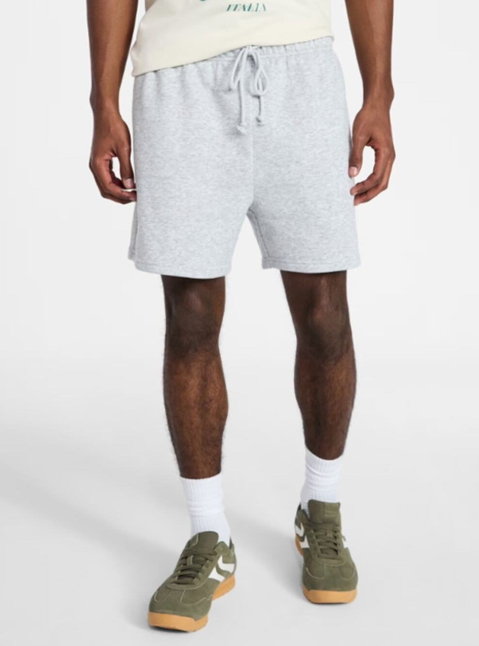 No Boundaries Men's Large Jogger Shorts 6" Inseam Heather Grey Mid-rise Relaxed